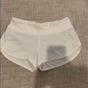White Lululemon Speed up shorts